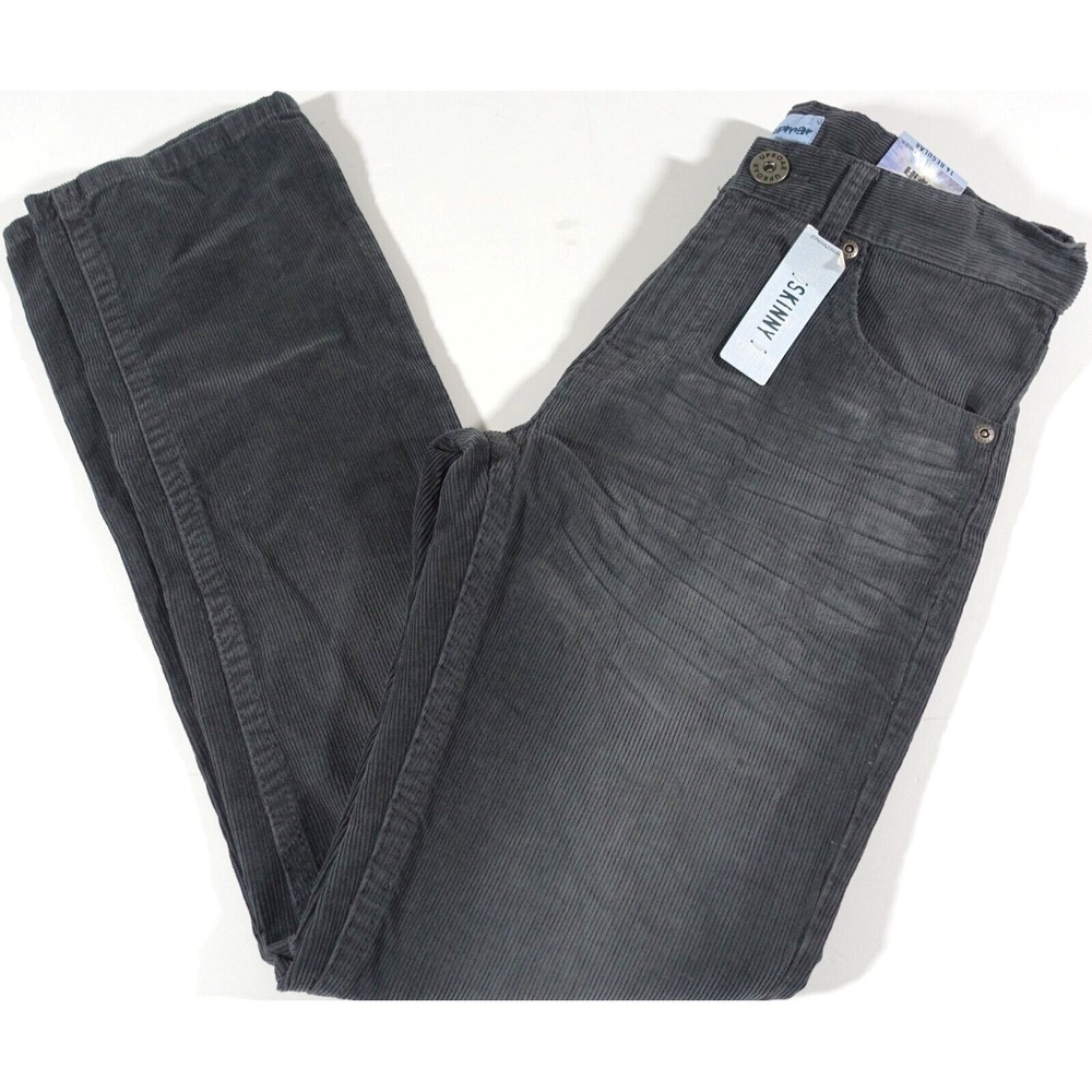Uproar Corduroy Pants Boys 14 Regular Cotton Gray Adjustable Waistband NWT